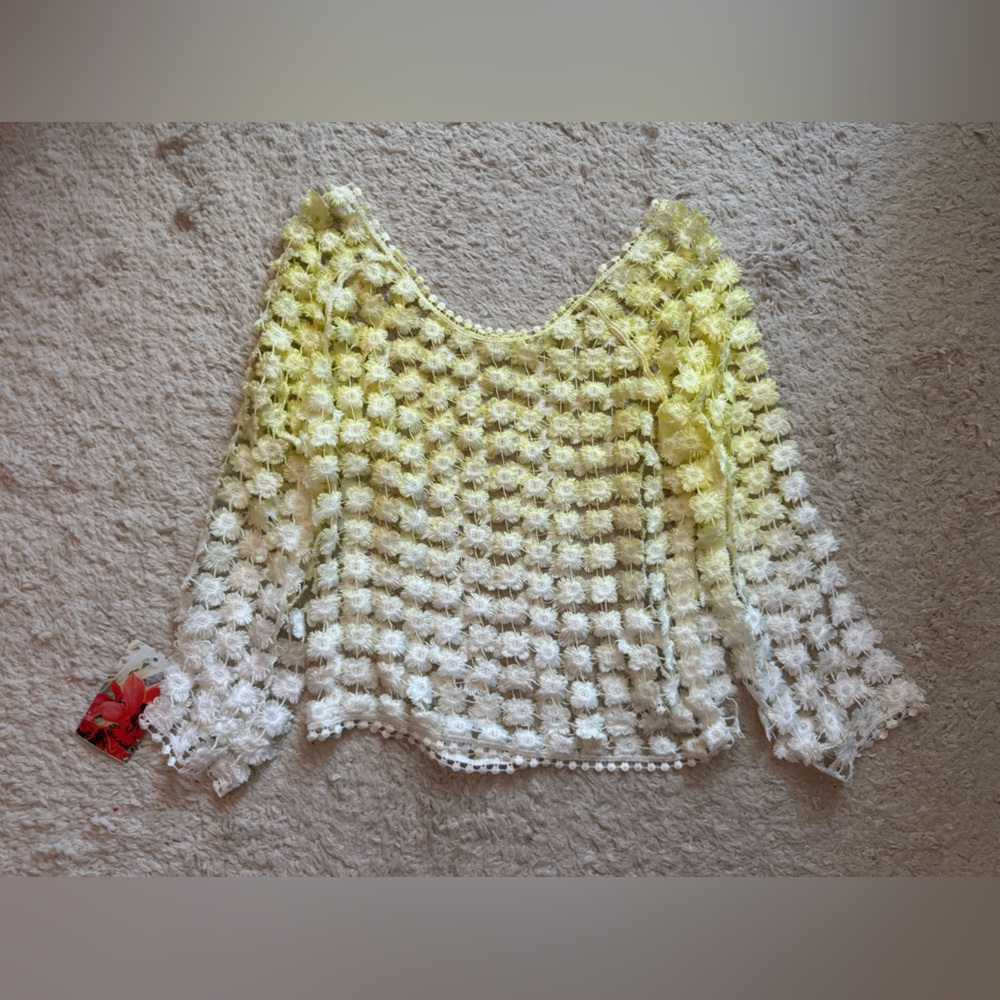 NWT milk fiber floral crop top